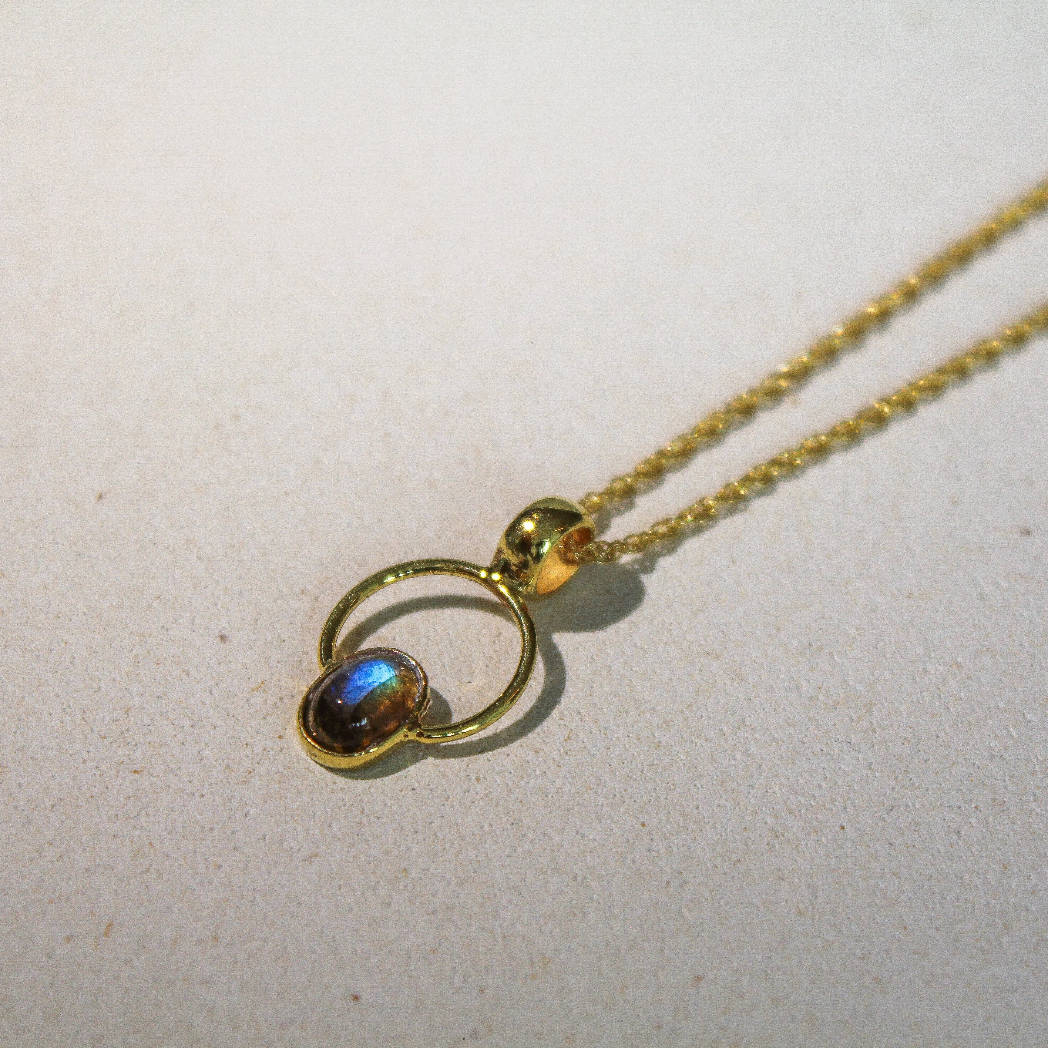 THE HALO NECKLACE - LABRADORITE (GOLD PLATED)