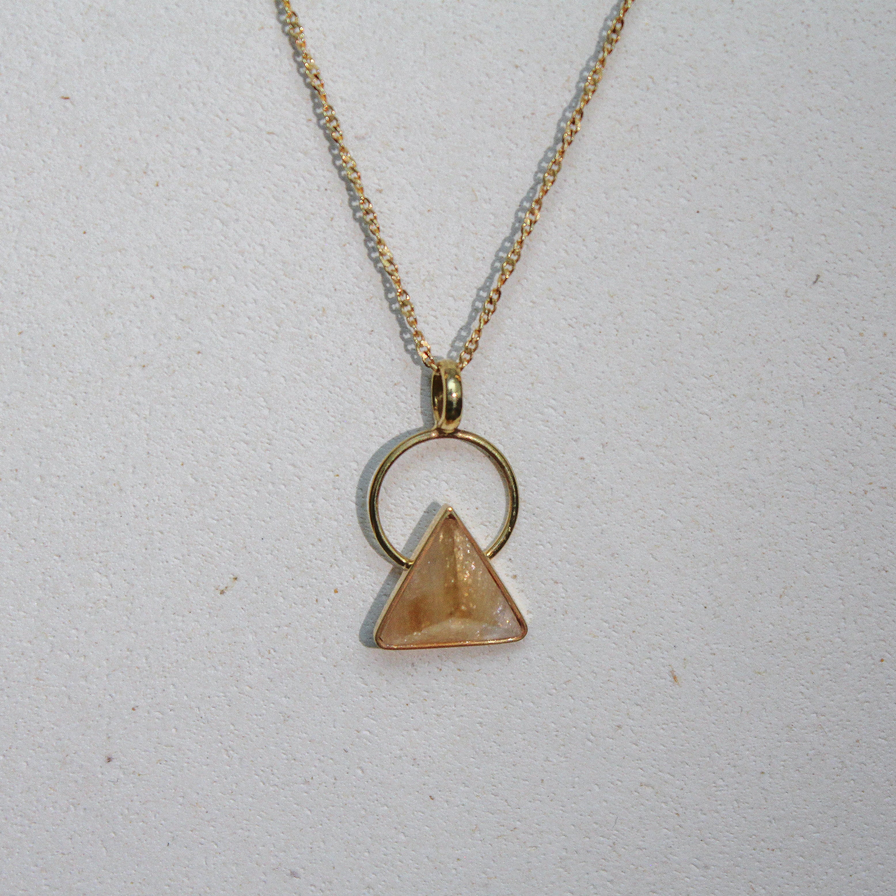 PYRAMID NECKLACE II - CITRINE (GOLD PLATED)