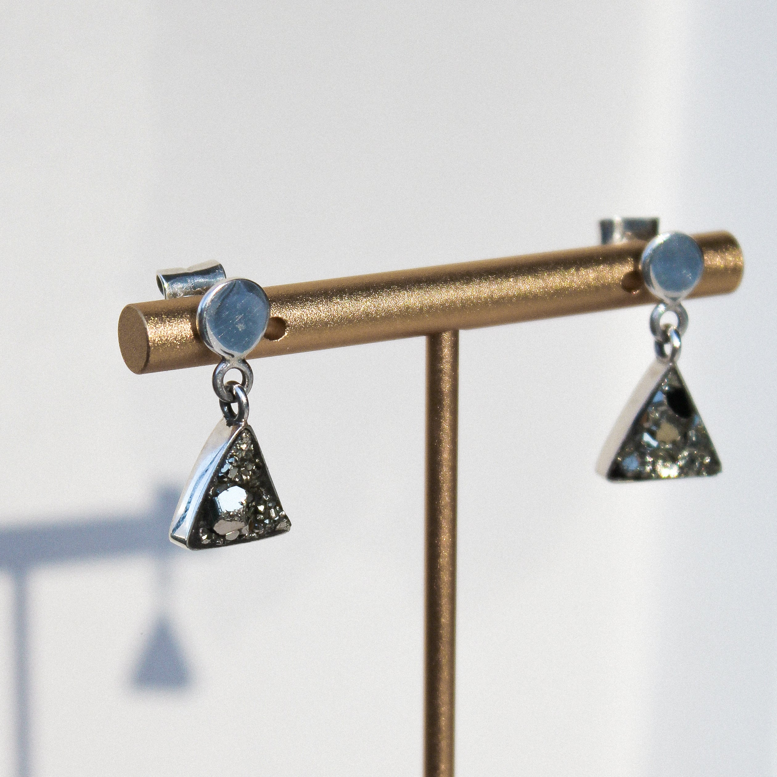 GIZA EARRINGS - PYRITE (SILVER)