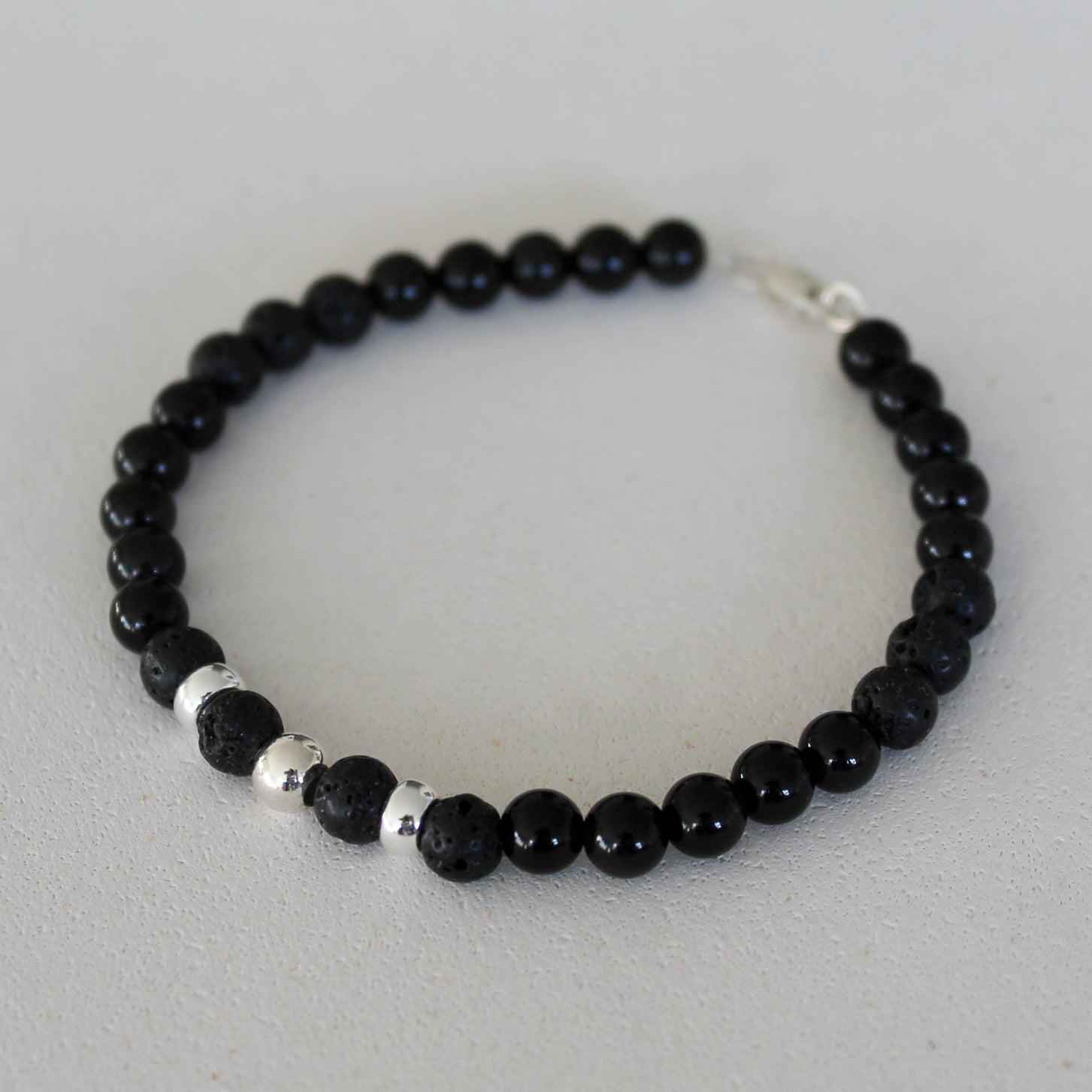 PROTECTION BRACELET II - OBSIDIAN & VOLCANIC ROCK