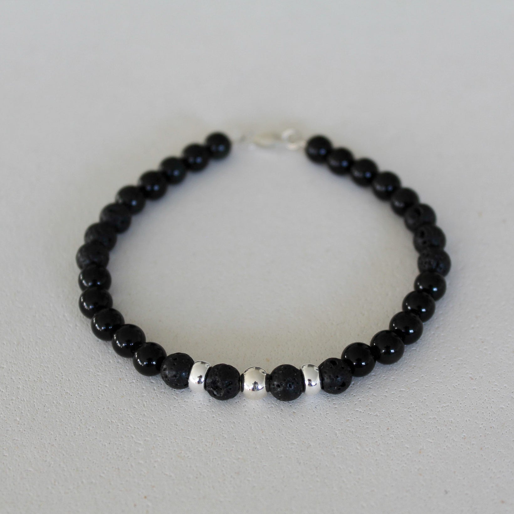 PROTECTION BRACELET II - OBSIDIAN & VOLCANIC ROCK