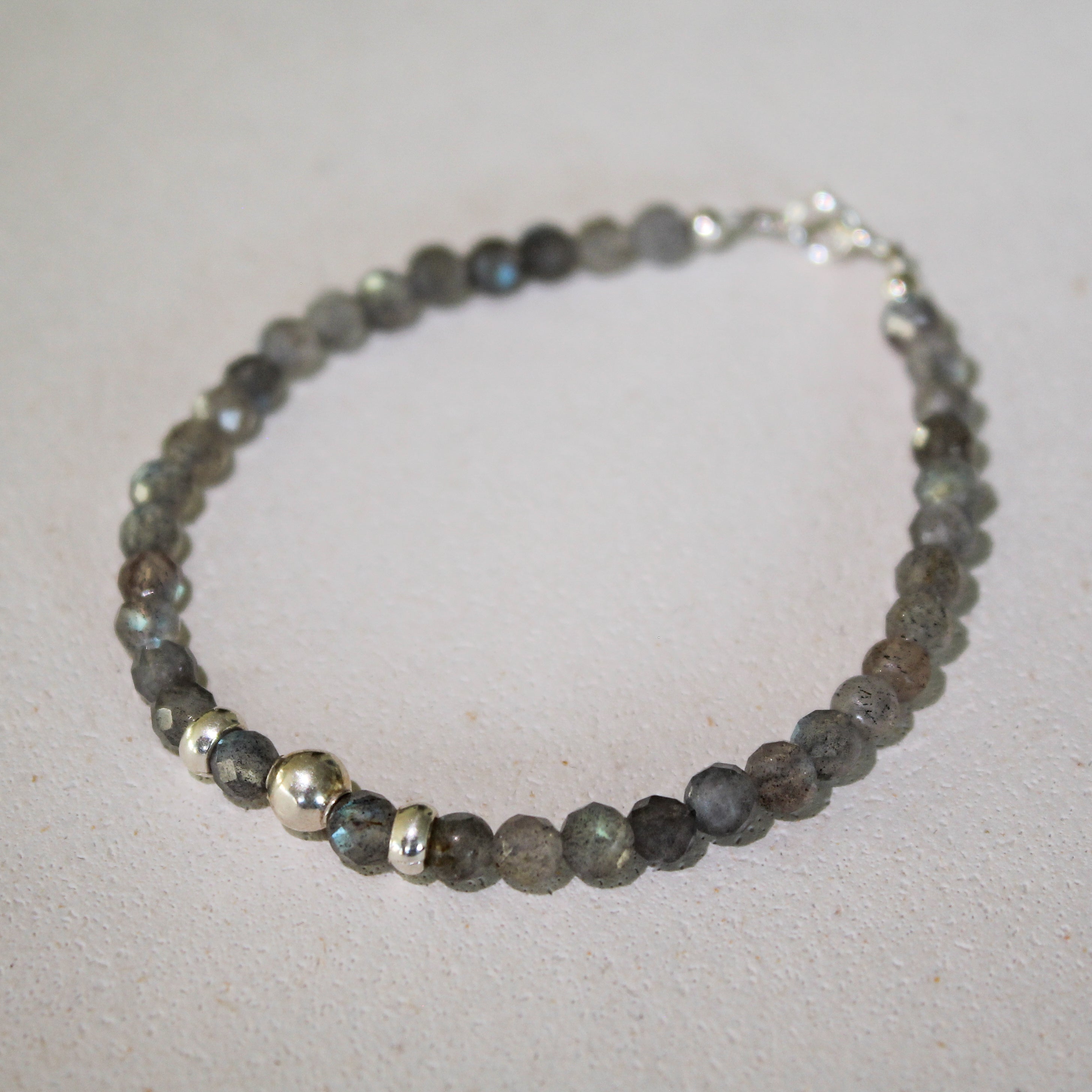 MOON PHASES BRACELET  - LABRADORITE (SILVER)