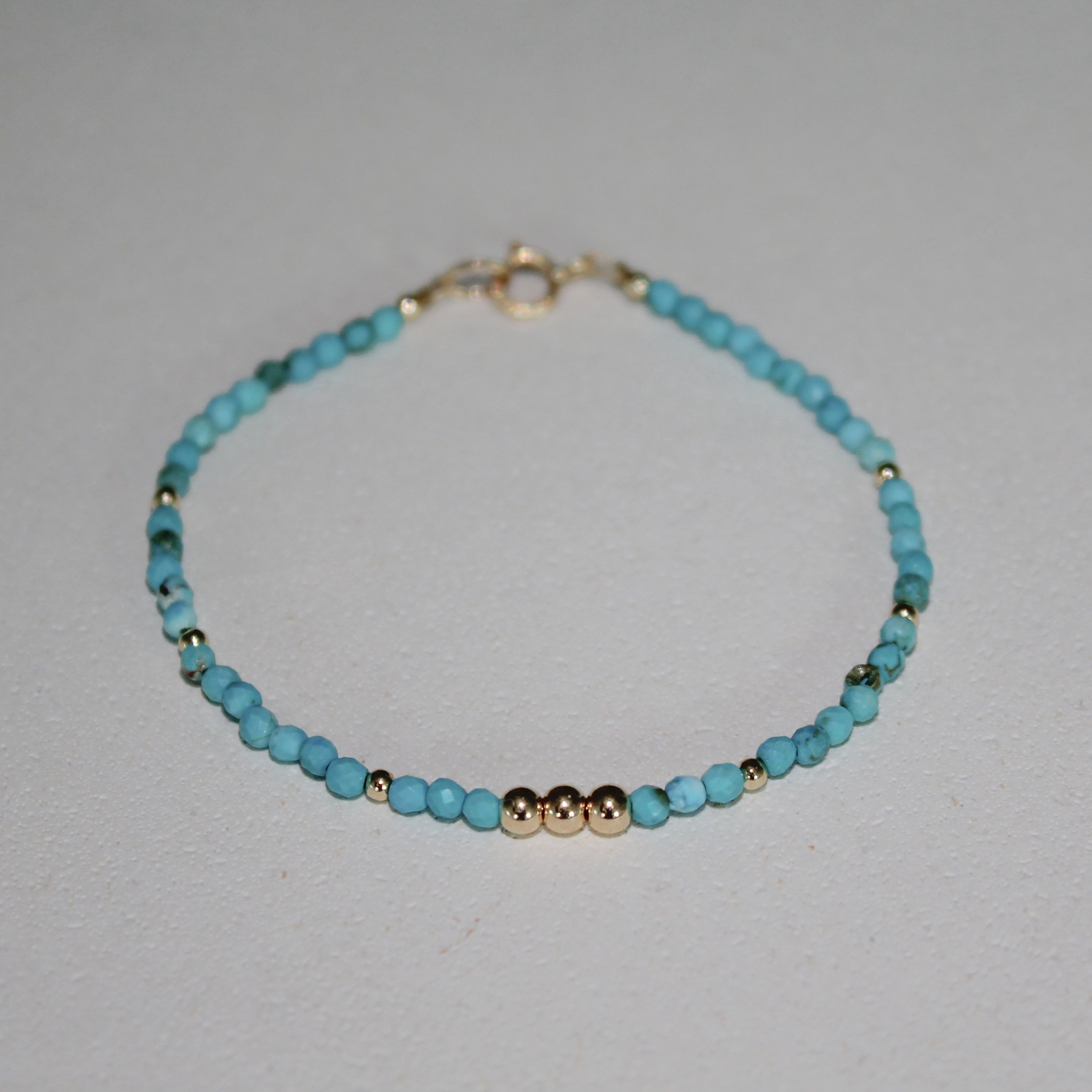 MINI BEADS BRACELET - TURQUOISE (GOLD-FILLED)