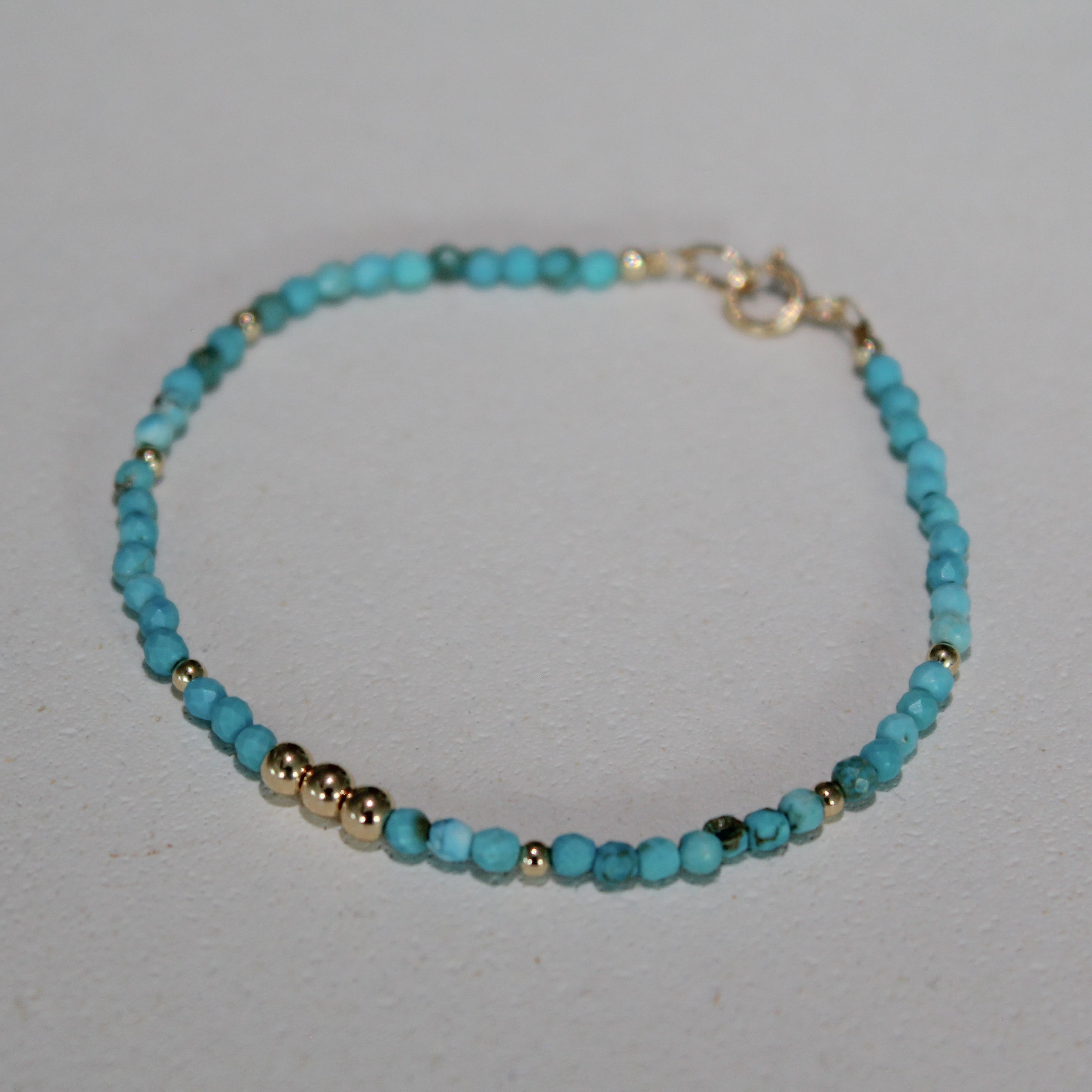 MINI BEADS BRACELET - TURQUOISE (GOLD-FILLED)