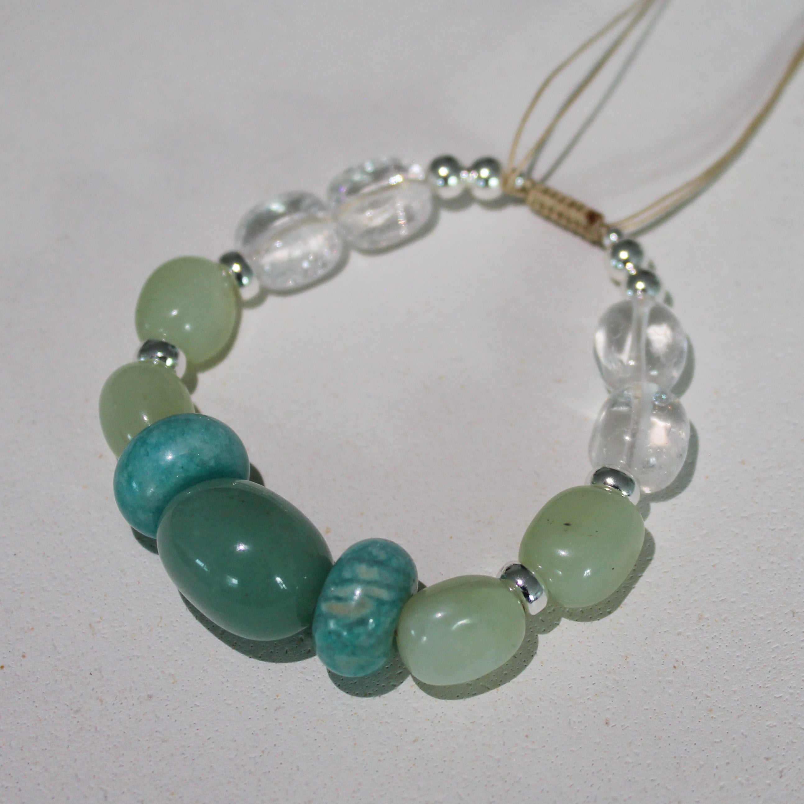 GREEN AMULET BRACELET - JADE, AVENTURINE & AMAZONITE