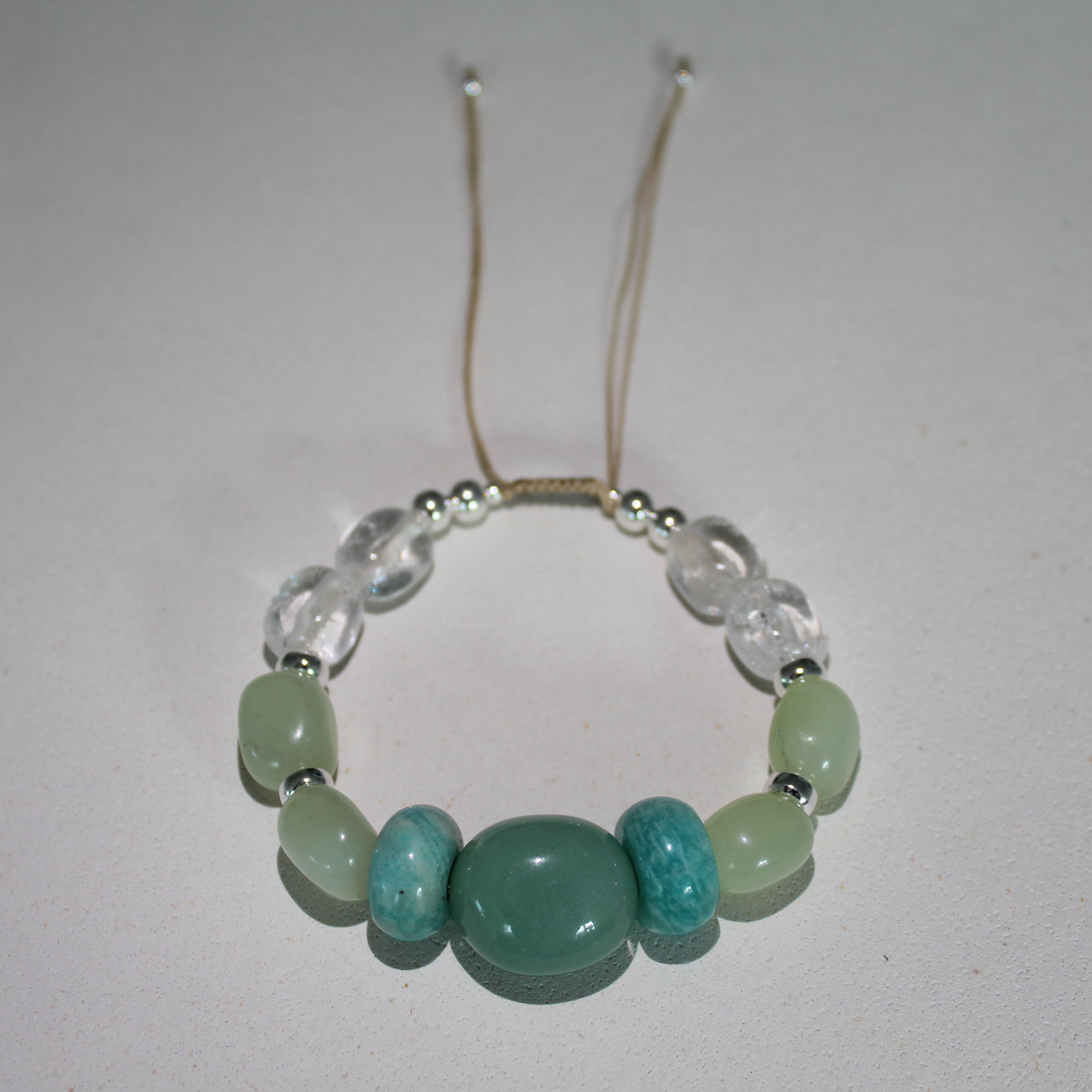 GREEN AMULET BRACELET - JADE, AVENTURINE & AMAZONITE