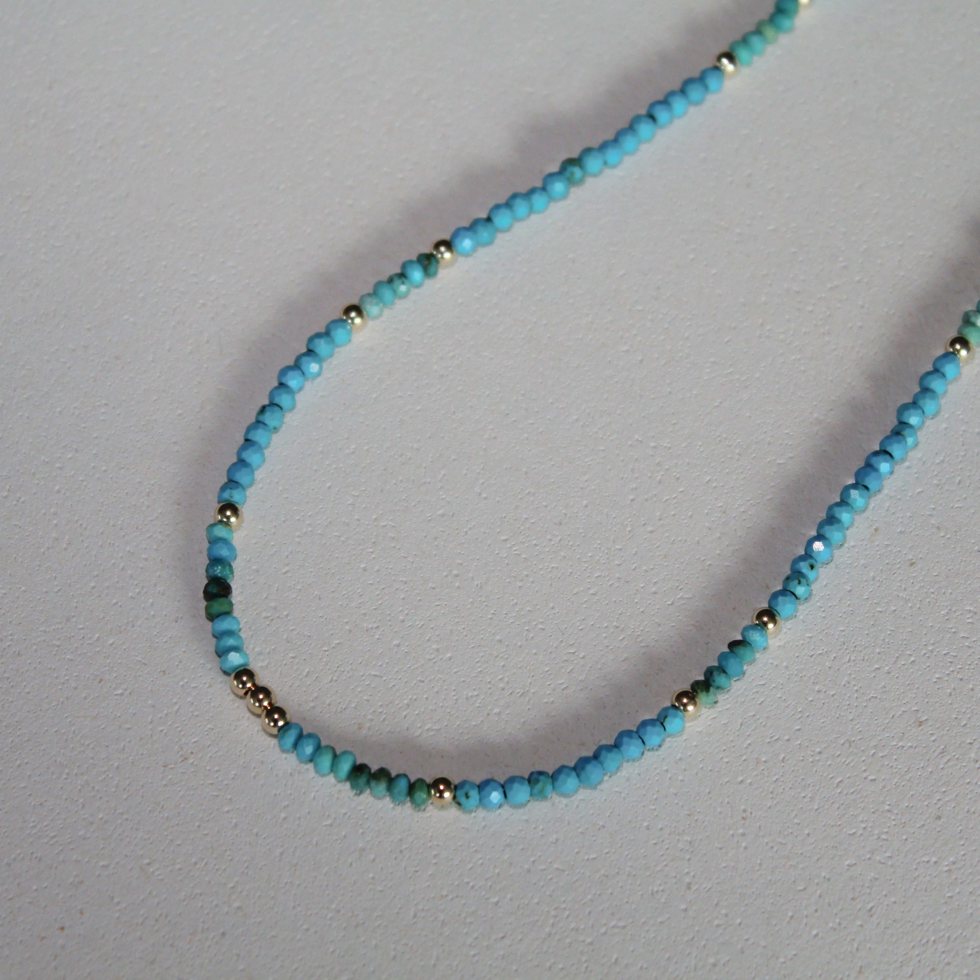 MAGIC SHELL CHOKER - TURQUOISE (GOLD-FILLED)