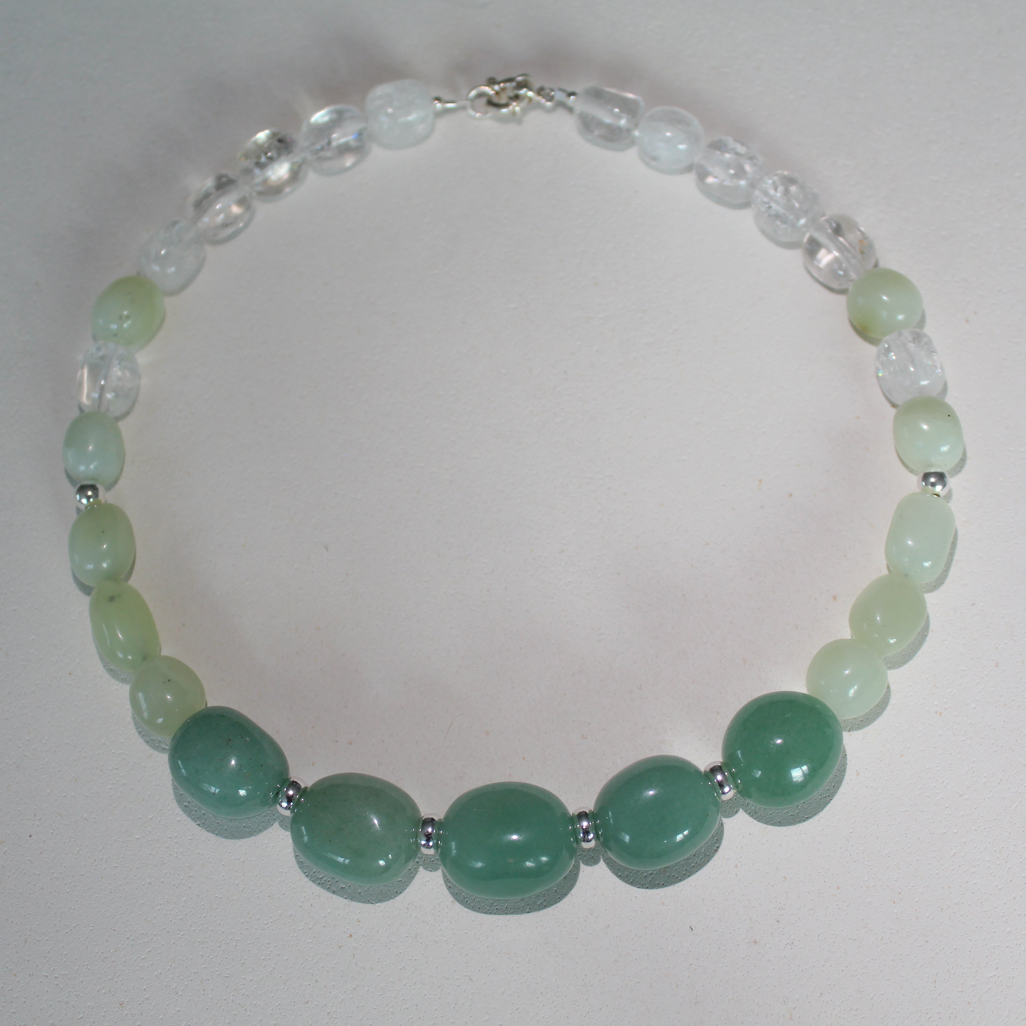 GREEN AMULET NECKLACE - JADE, AVENTURINE & AMAZONITE