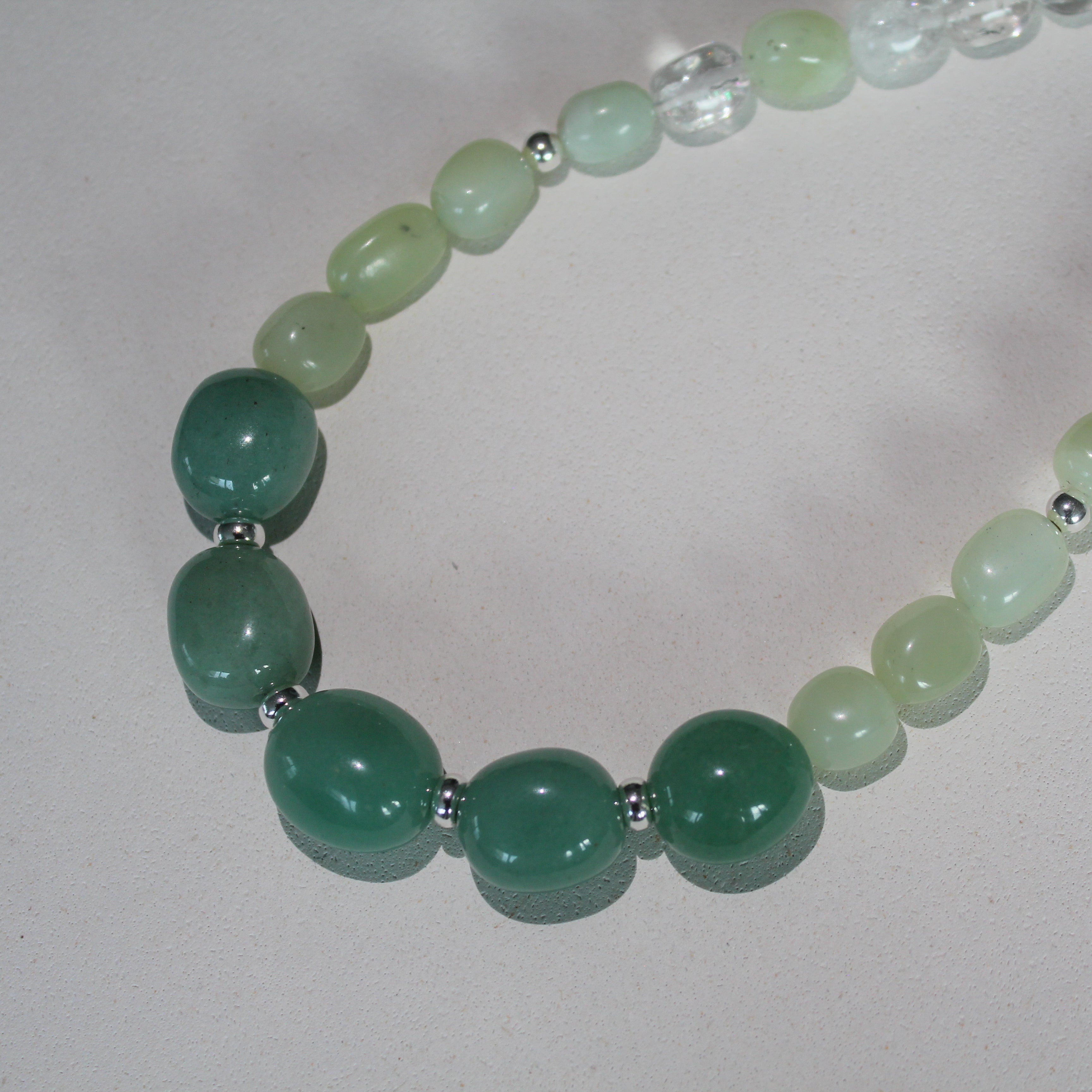 GREEN AMULET NECKLACE - JADE, AVENTURINE & AMAZONITE