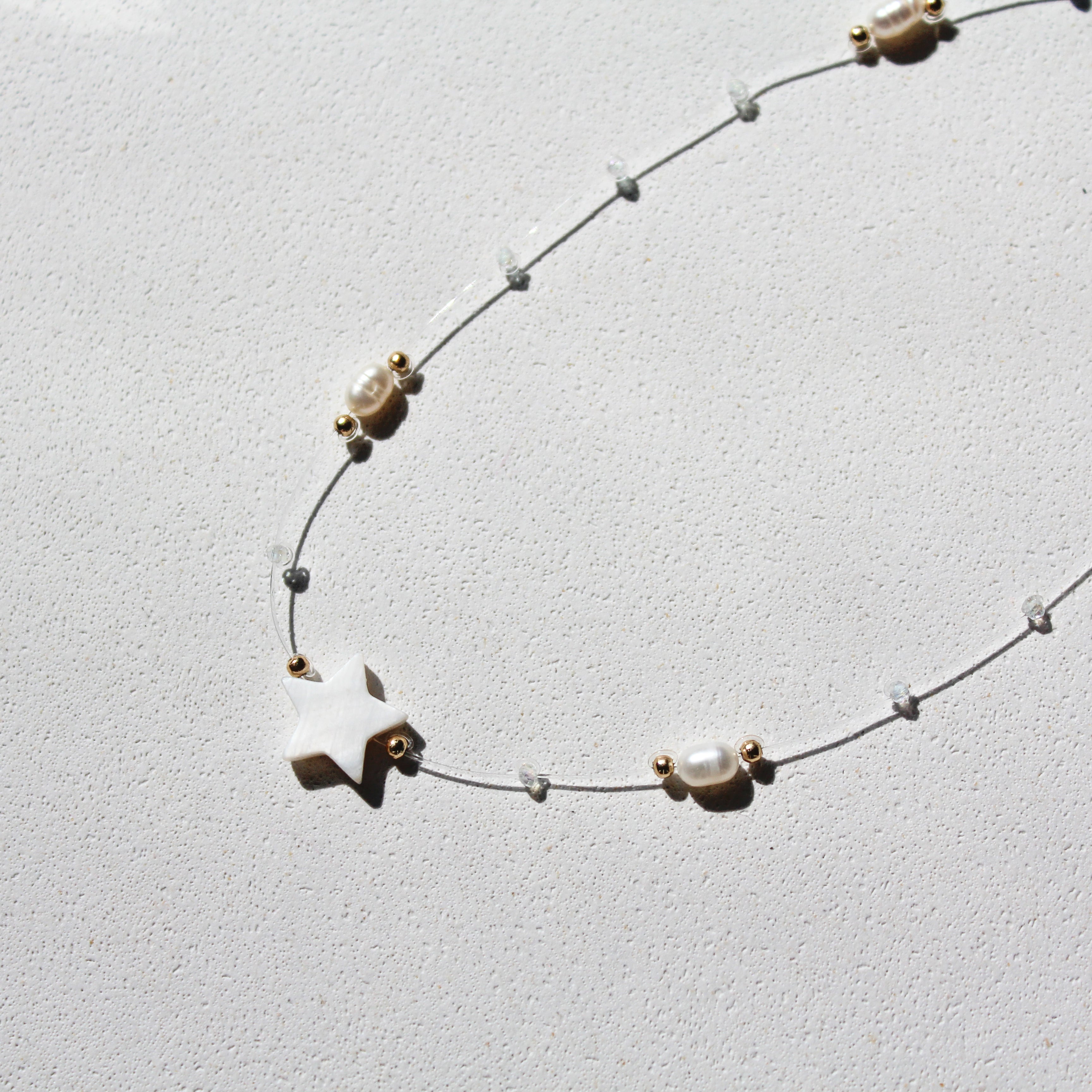 OCEAN FAIRY - MOTHER OF PEARL & PEARLS (GOLD-FILLED)