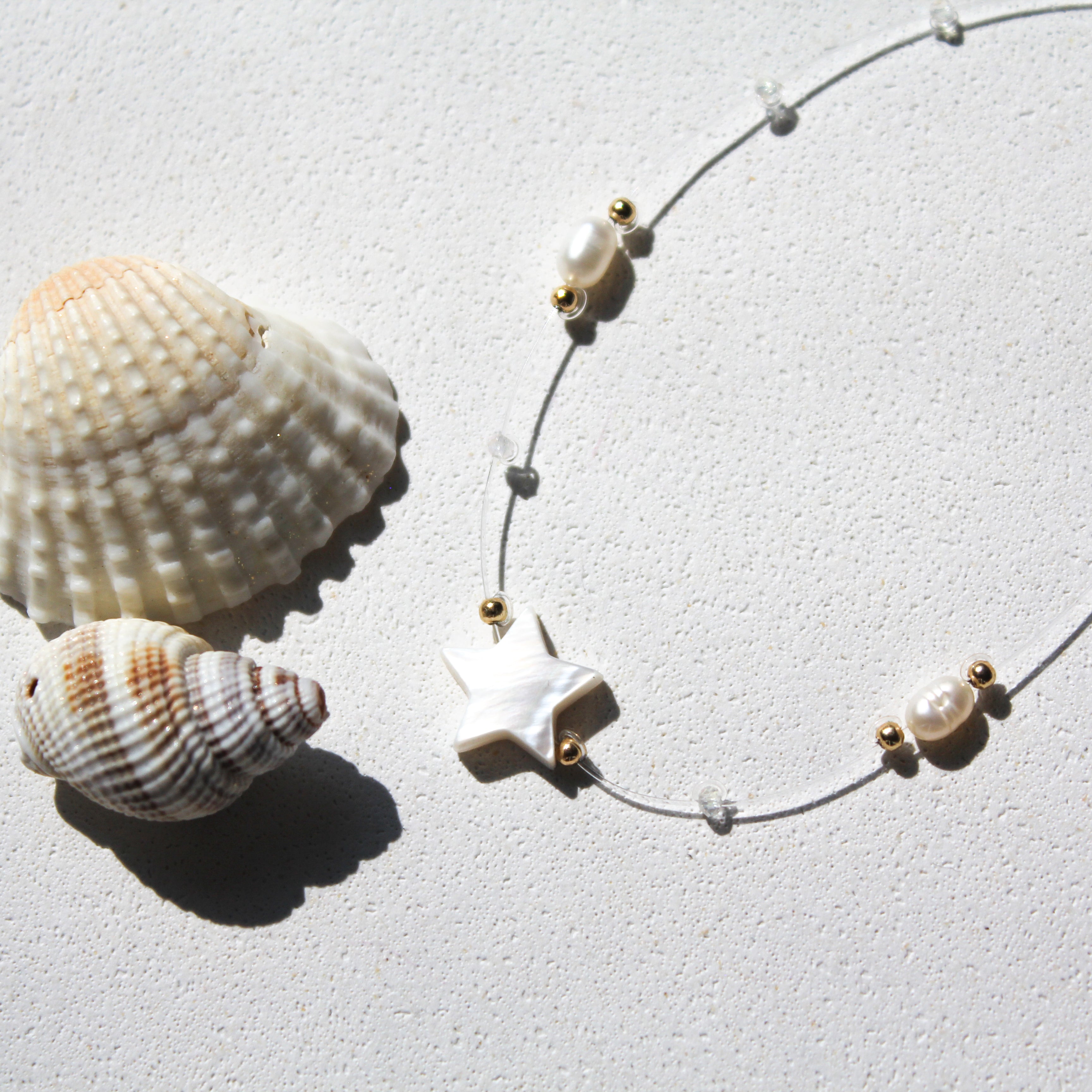 OCEAN FAIRY - MOTHER OF PEARL & PEARLS (GOLD-FILLED)