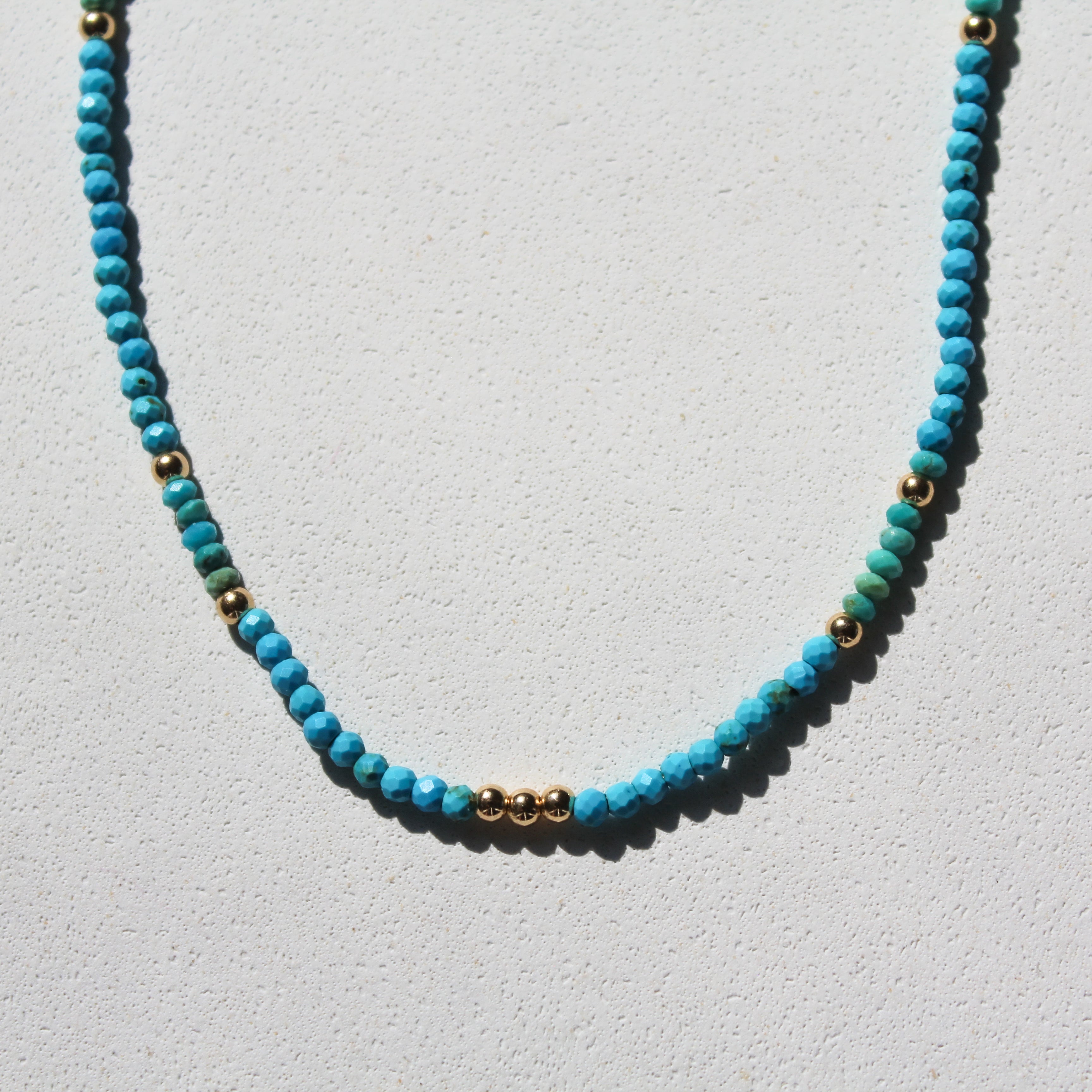 MAGIC SHELL CHOKER - TURQUOISE (GOLD-FILLED)