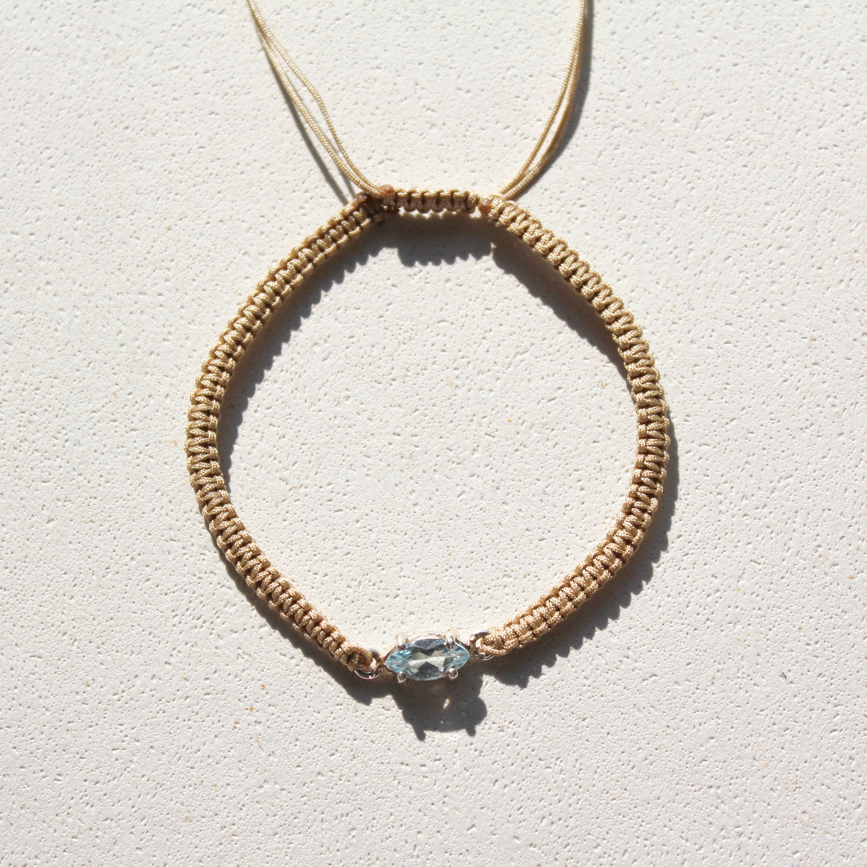 SIREN EYE MACRAMÉ BRACELET - BLUE TOPAZ (SILVER)