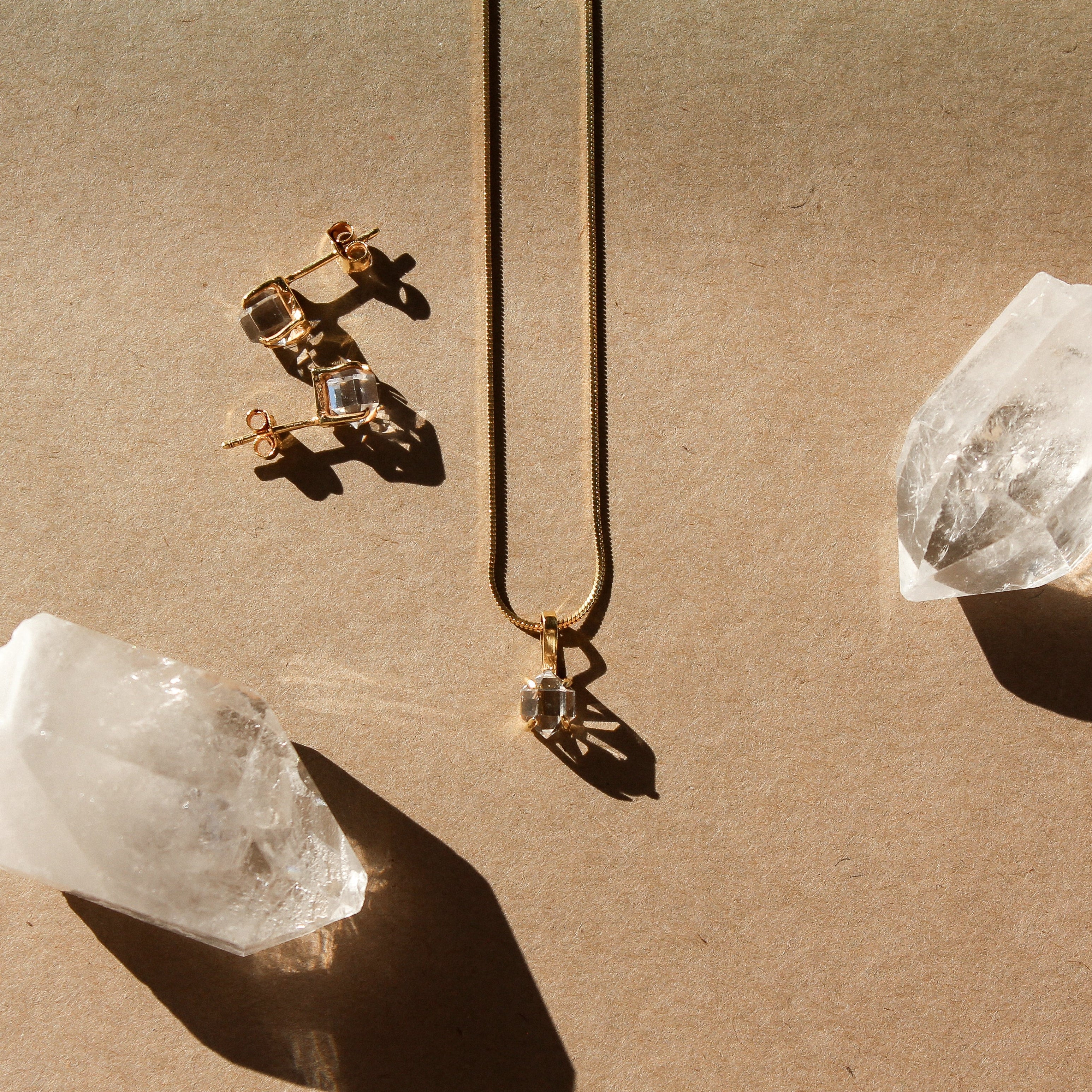 BABY CHARM - CRYSTAL QUARTZ (GOLD-PLATED)