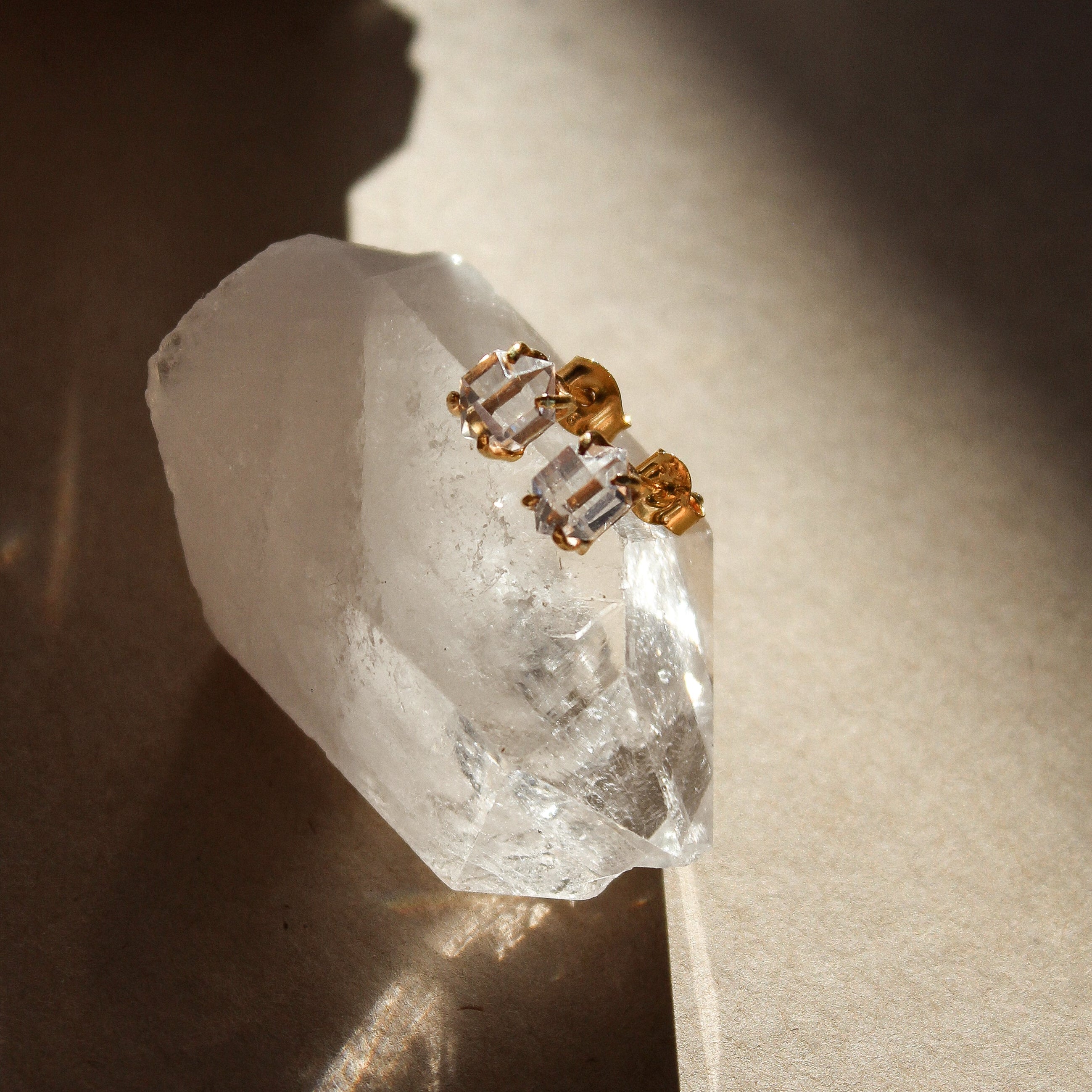 MINI STUD - HERKIMER (GOLD PLATED)
