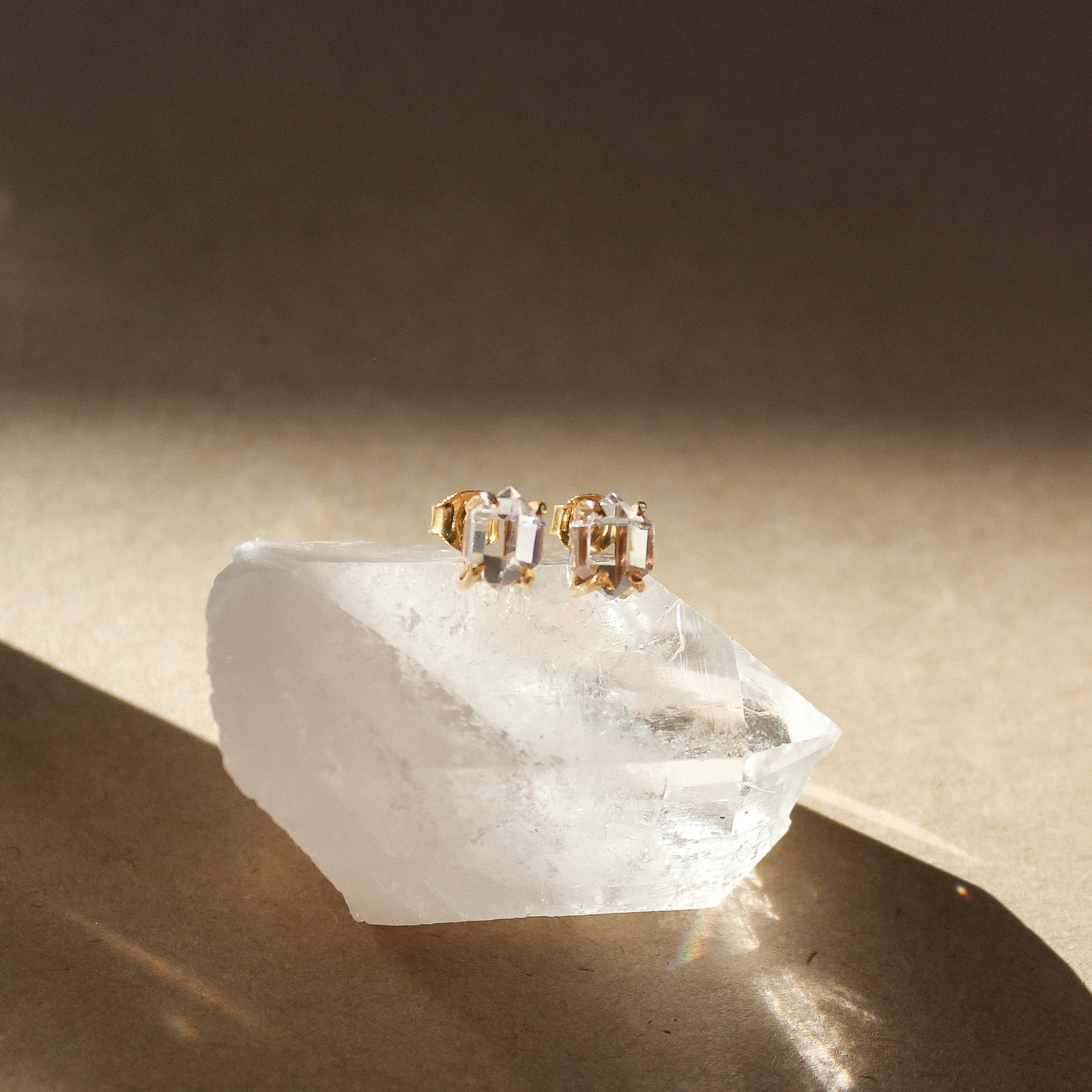 MINI STUD - HERKIMER (GOLD PLATED)