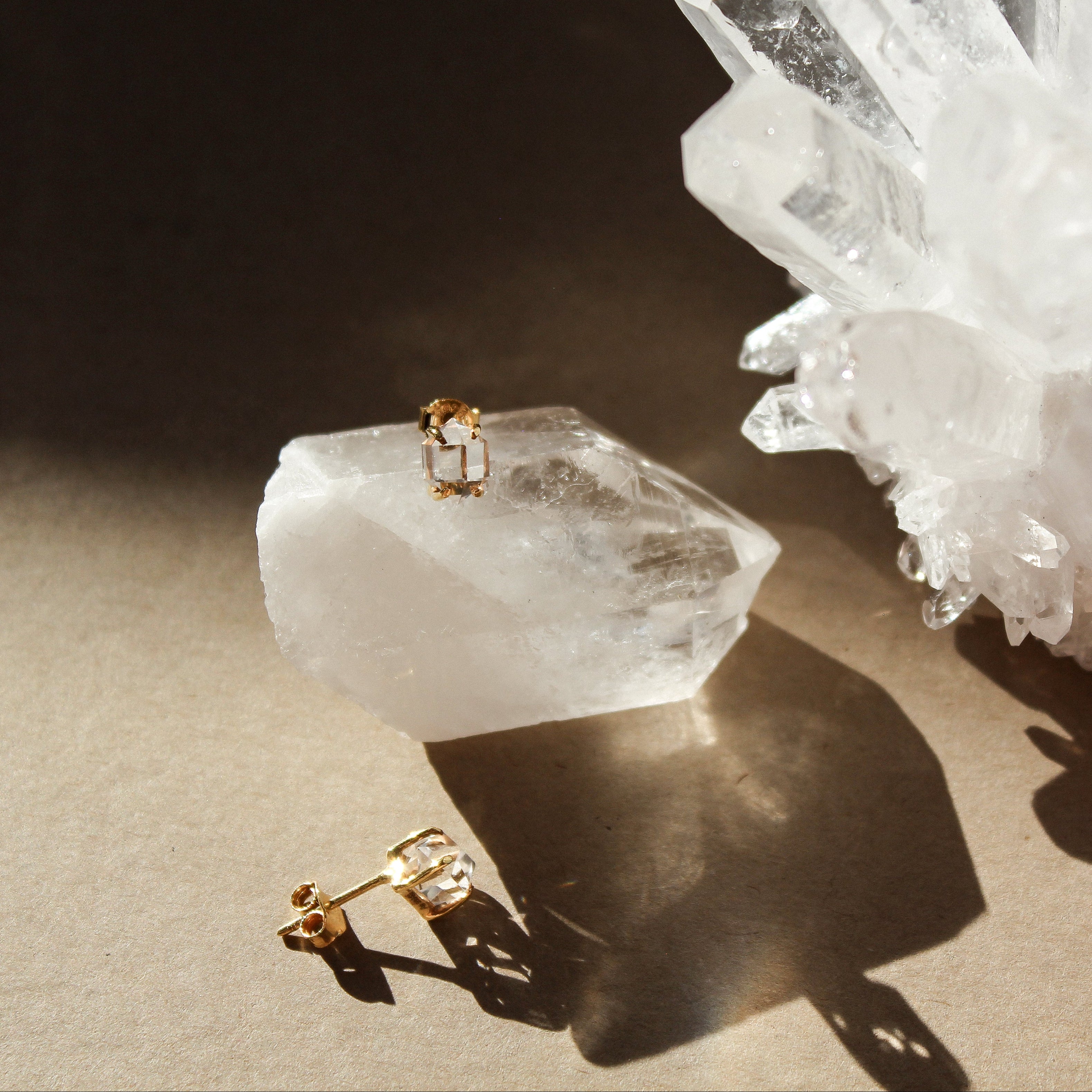 MINI STUD - HERKIMER (GOLD PLATED)