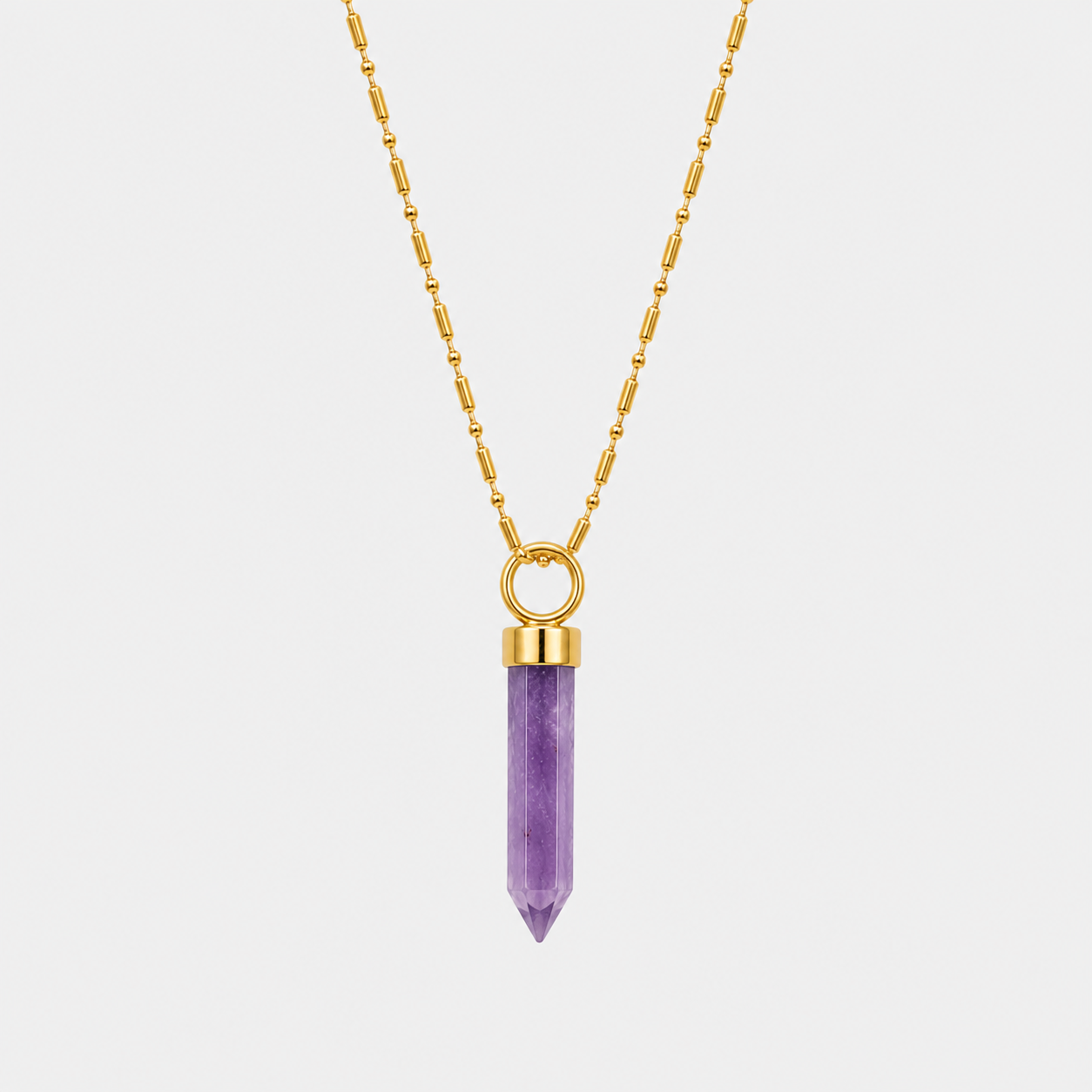 LONG PENDULUM - AMETHYST (GOLD PLATED)