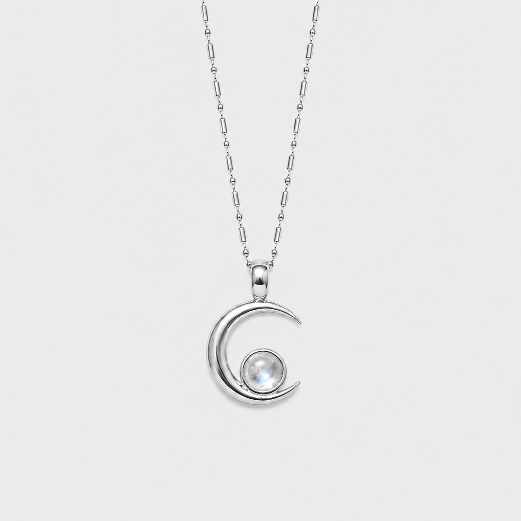LUNA NECKLACE - MOONSTONE (SILVER)