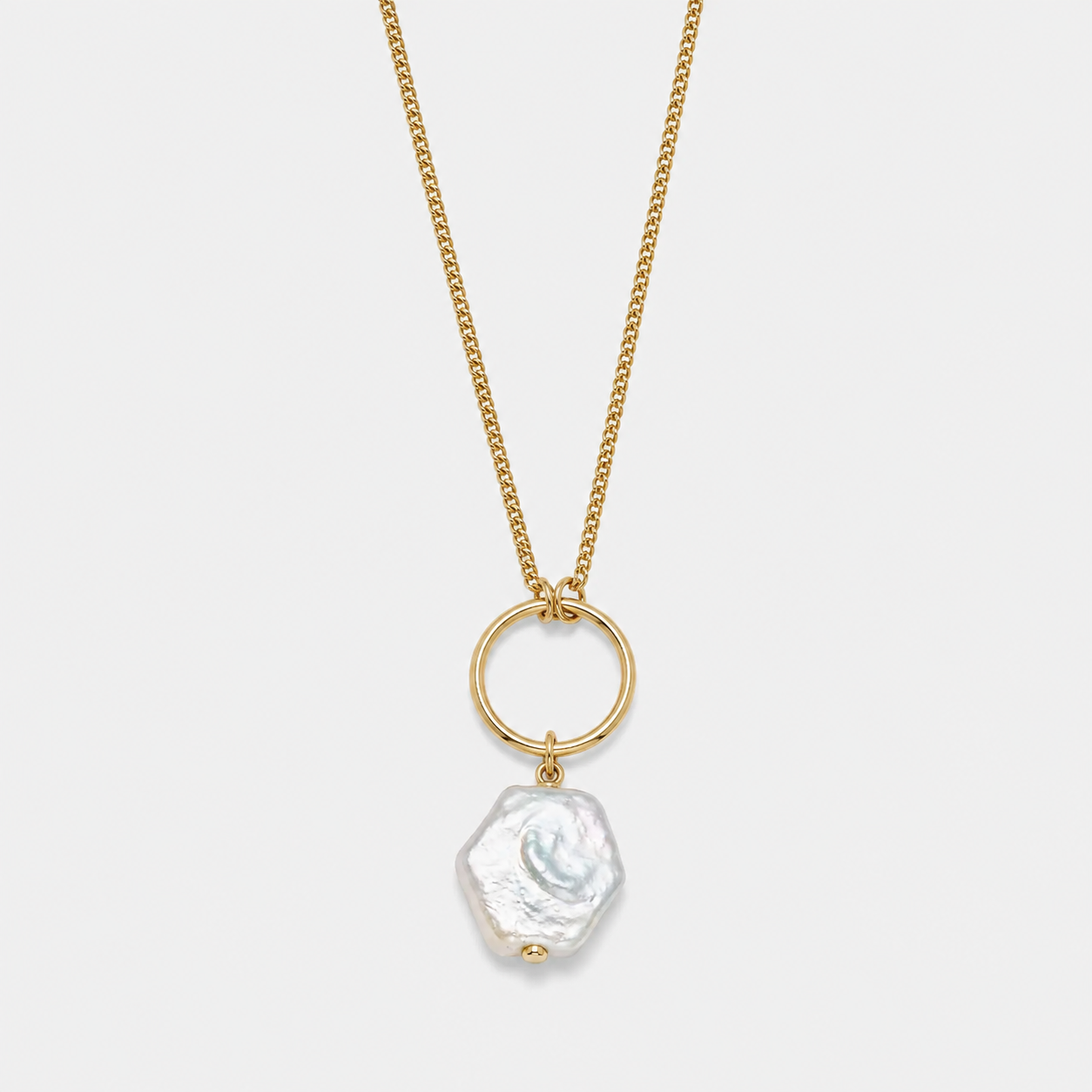 INFINITY NECKLACE - CULTIVATED PEARL (Gold Plated)
