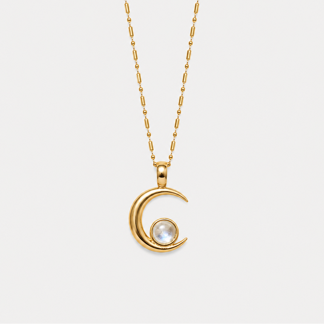 LUNA NECKLACE - MOONSTONE (GOLD-PLATED)