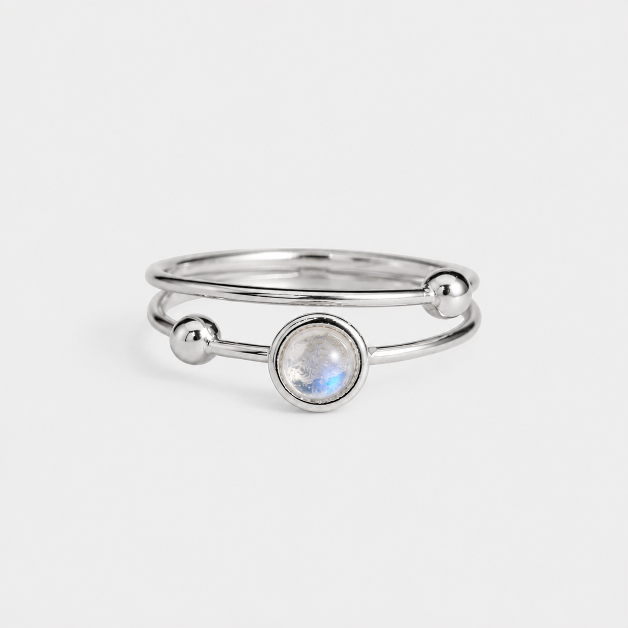 GALAXY THIN RING - MOONSTONE (SILVER)