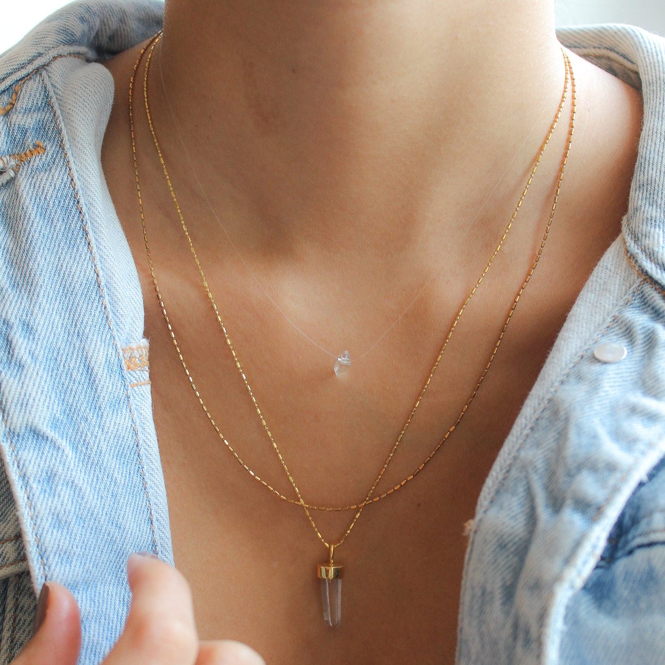 INVISIBLE NECKLACE - HERKIMER