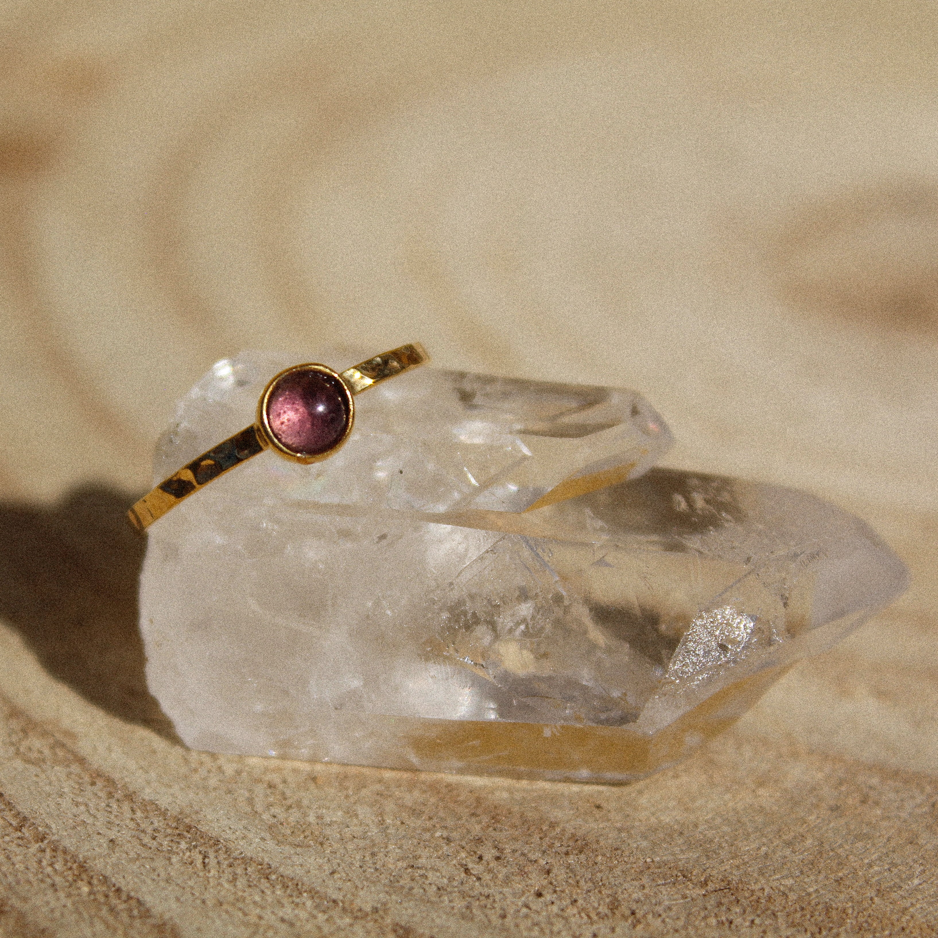 MOONS SHADES - PINK TOURMALINE (GOLD PLATED)
