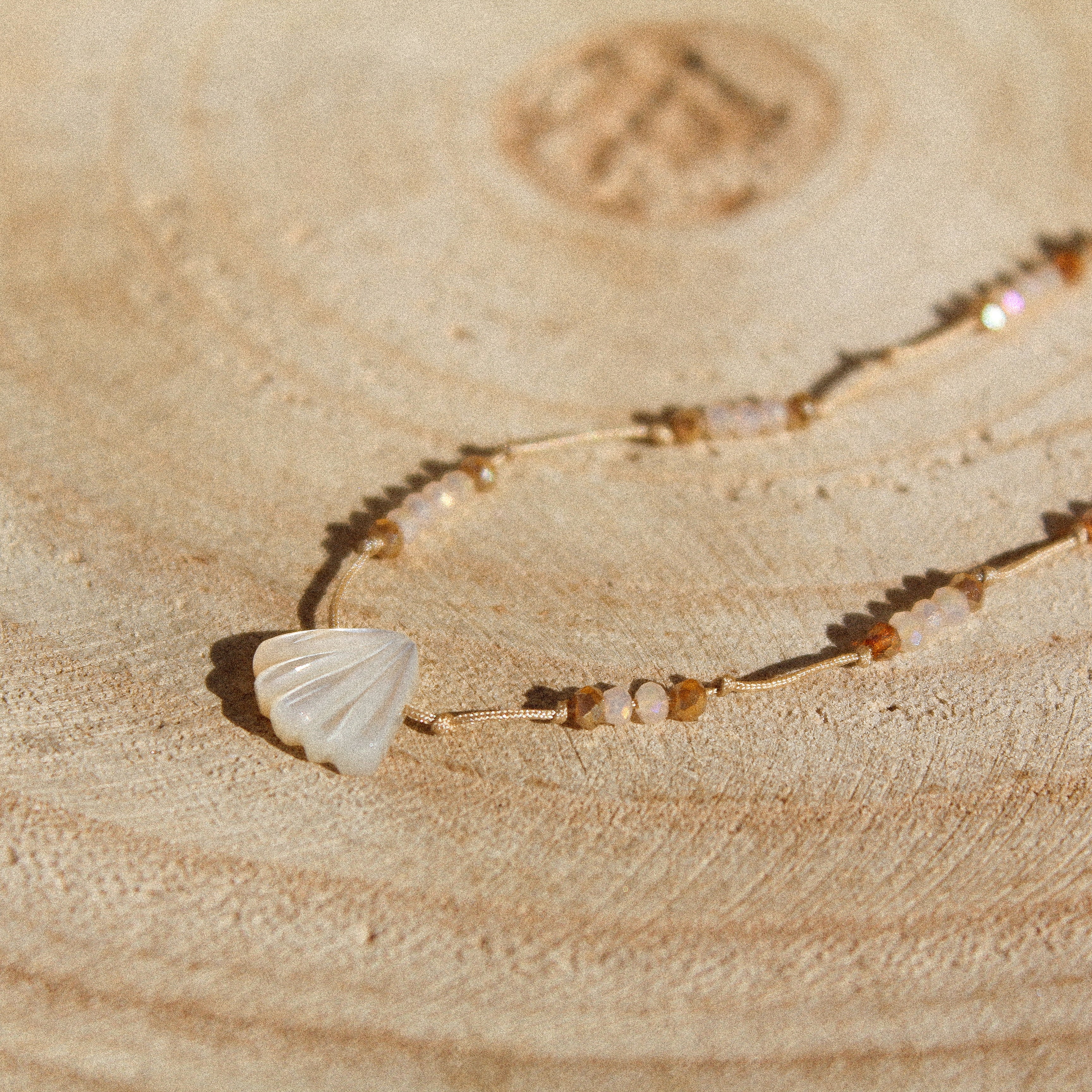 MERMAID ANKLET - MOTHER OF PEARL SHELL & BEADS