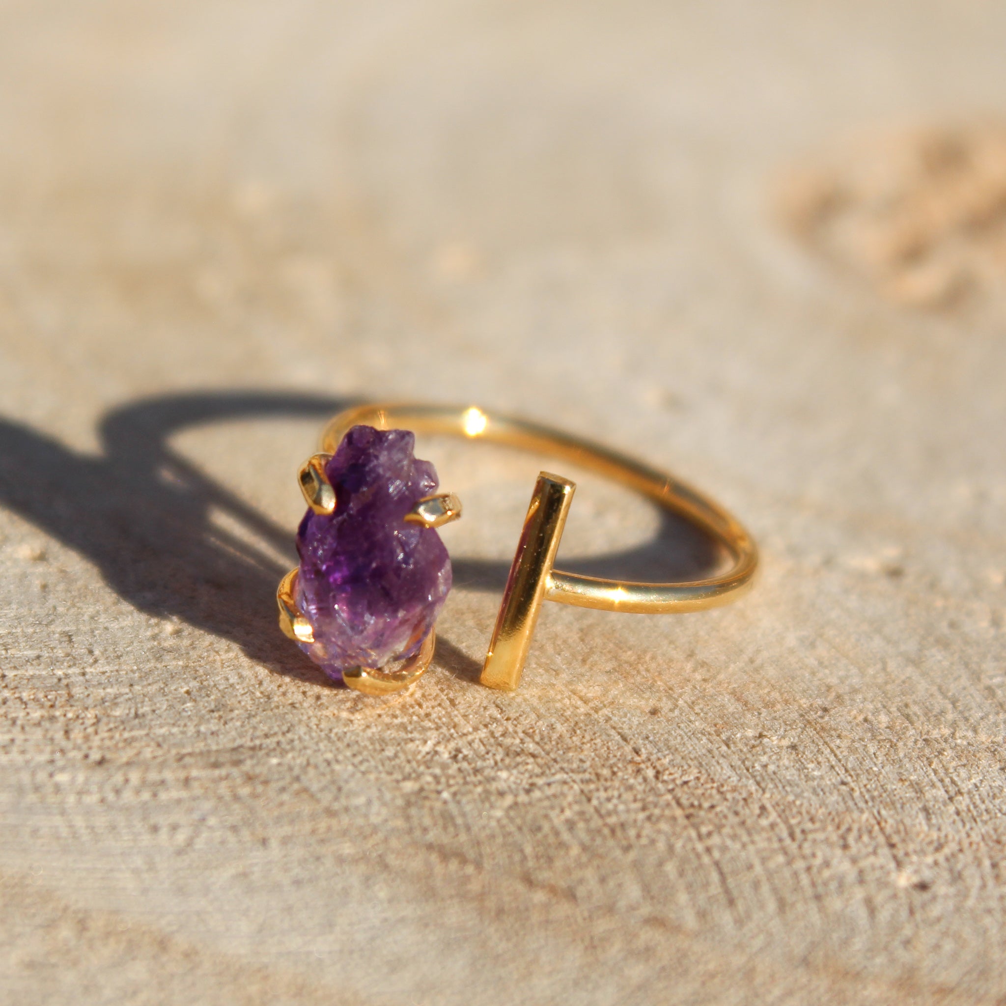 Gold plated deals amethyst ring